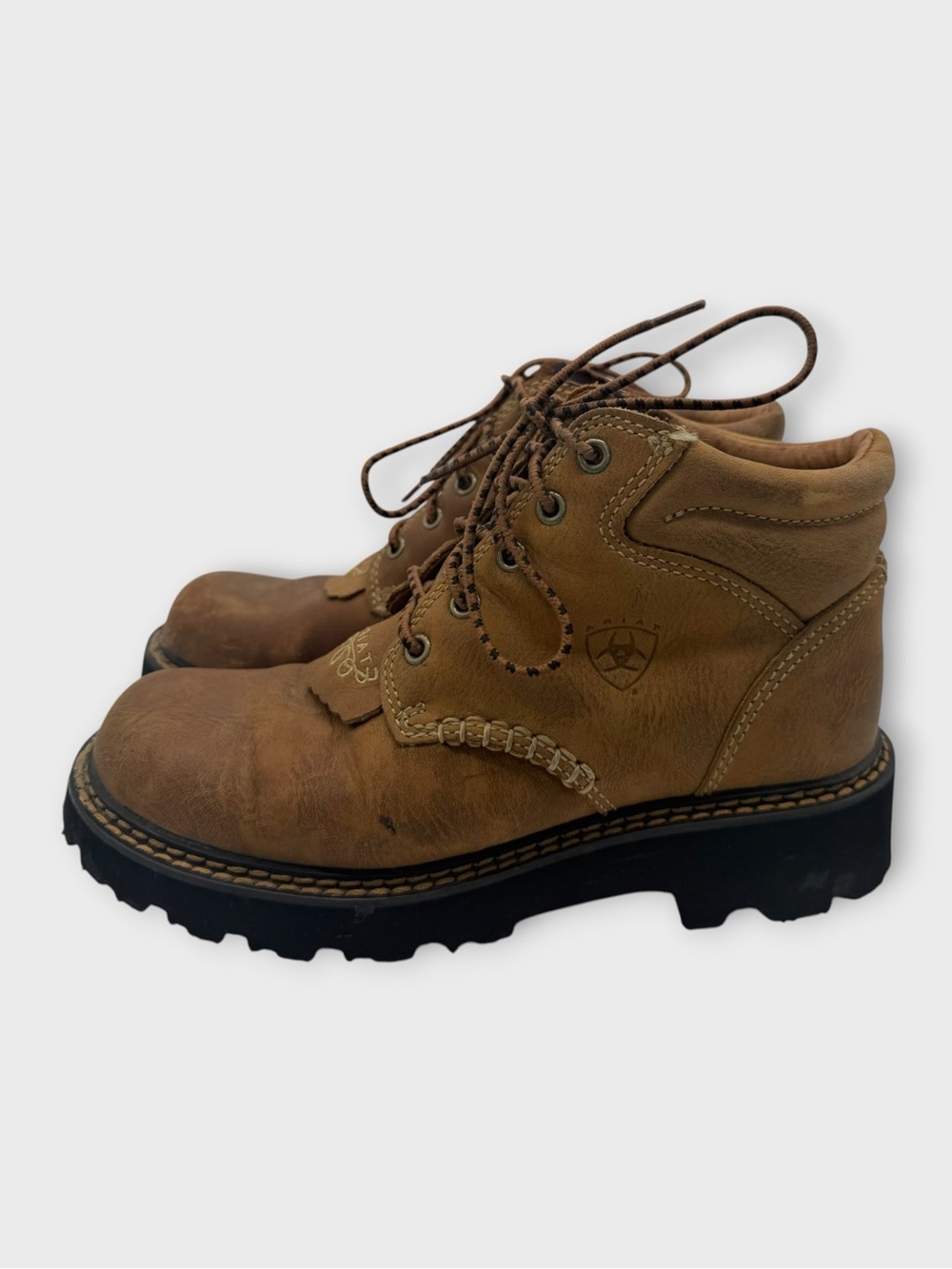 Ariat Canyon Tan/Brown Leather Lace-Up Work Boot Women’s Size 6 Good Condition! - Picture 2 of 7